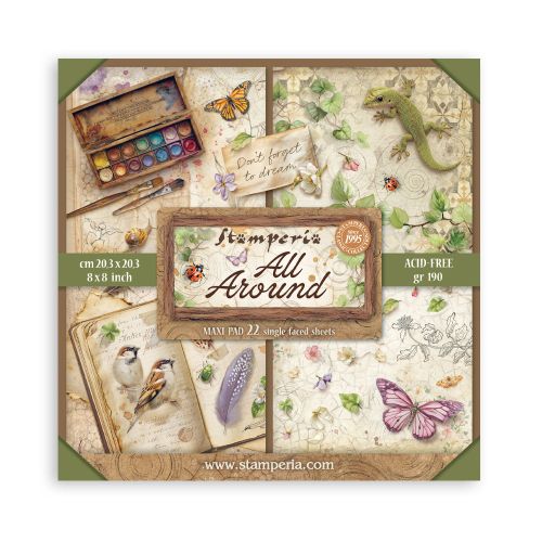 SCRAPBOOKING PAD 22 SHEETS CM 20,3X20,3 (8"X8") Single Face, All Around