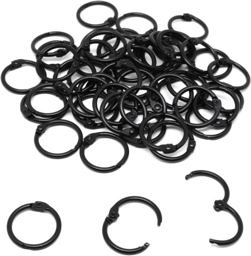 Рингове халки за албуми  CRAFTERS 25mm / 12 бр. BLACK