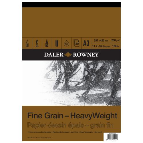 DR Fine Grain Pad, A3 200gsm 30 Sheets - Скицник графични техники А3