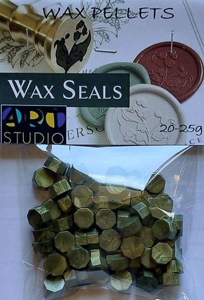 Восък за печати ART STUDIO WAX PELLETS - GREEN PEARL