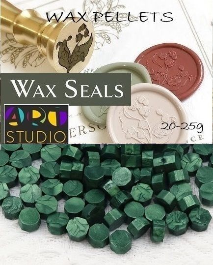 Восък за печати ART STUDIO WAX PELLETS - GREEN PEARL