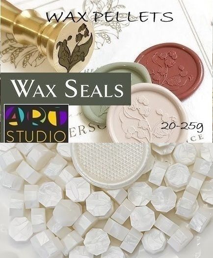 Восък за печати ART STUDIO WAX PELLETS - WHITE PEARL
