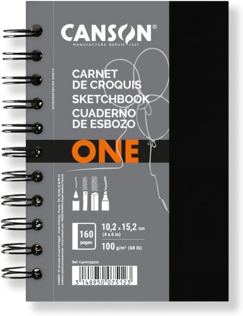 Canson - Art Book One 10,2x15,2cm - Твърди корици за молив, въглен 80л / 100g