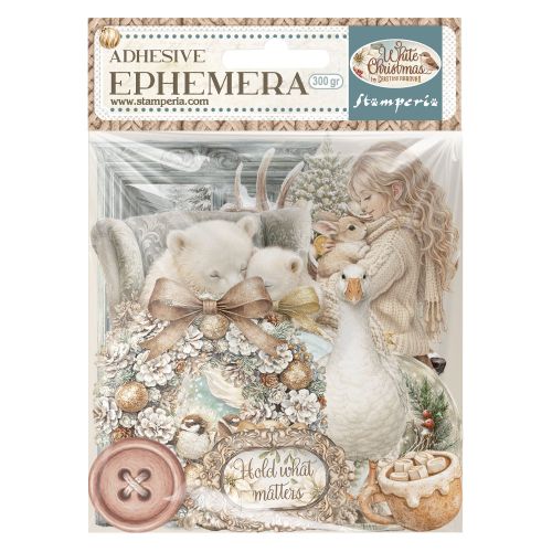 Printed Decorative Ephemera for Art and Craft - White Christmas