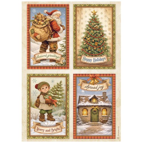 Оризова декупажна хартия A4 STAMPERIA  Silent Night 4 cards