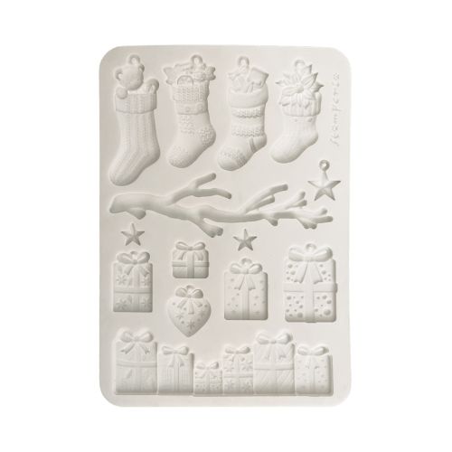 Силиконова форма за моделиране молд A5 Christmas socks and presents