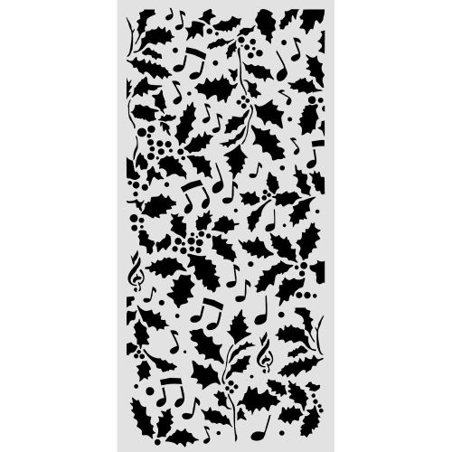 Stamperia, Cut laser stencil for Art and Craft cm 12X25 - Christmas holly and leaves
