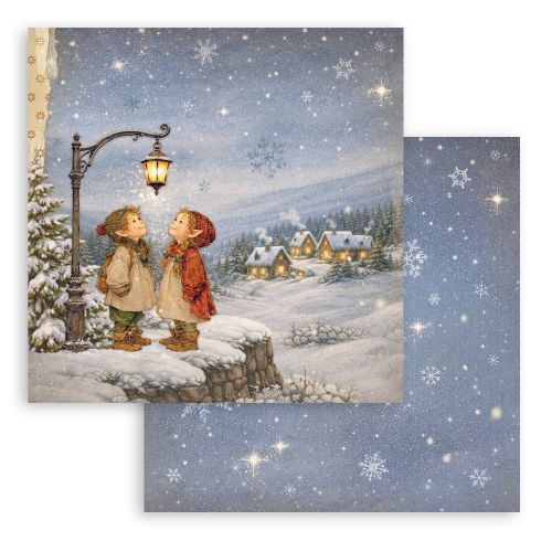 Дизайнерски скрапбукинг картон 30,5 х 30,5 см. -  Silent Night street lamp
