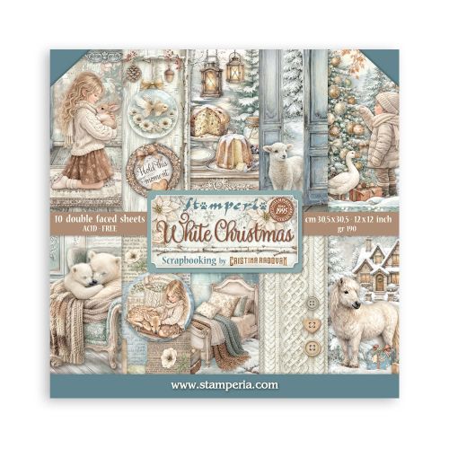 SCRAPBOOKING PAD 10+2 SHEETS - White Christmas
