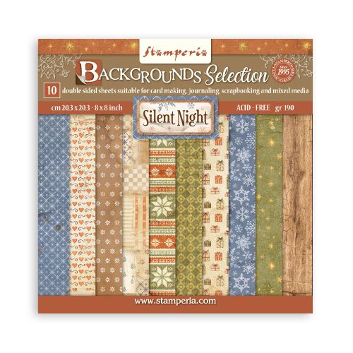 SCRAPBOOKING SMALL PAD 10+2 SHEETS CM 20,3X20,3 (8"X8") - Backgrounds sheets - Silent Night