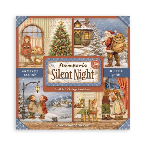 SCRAPBOOKING PAD 22 SHEETS CM 20,3X20,3 (8"X8") Single Face - Silent Night