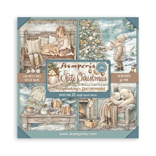 STAMPERIA 22 Pack - Single face - White Christmas