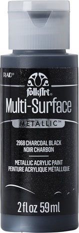 Multi-Surface Satin Acrylic Paints - Metallic Charcoal Black