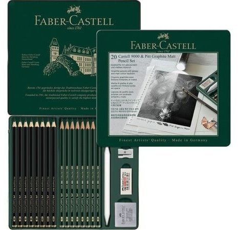 Pitt Graphite Matt Pencil & Castell 9000 (20pcs)