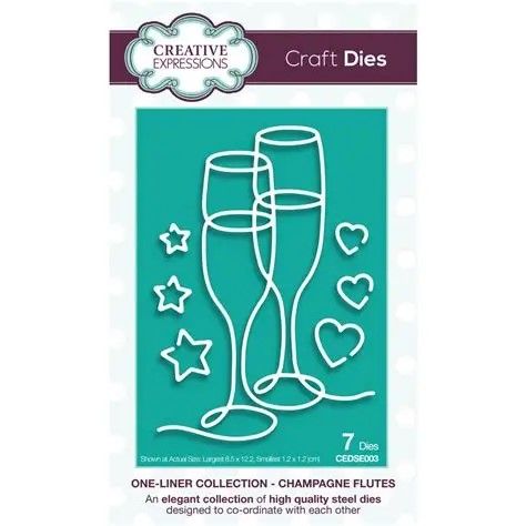 Creative Expressions One-Liner Collection Champagne Flutes Craft Die