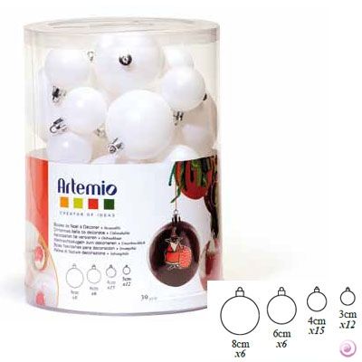 Artemio - Бели топки кутия  микс 39 бр