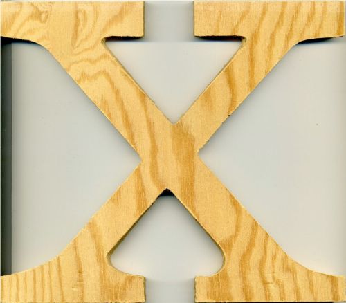 LETTER X 19cm - Обемнa дървенa буква 
